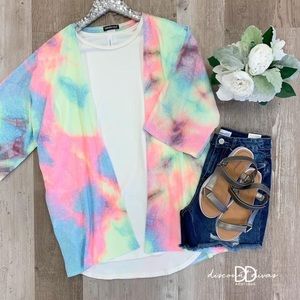 Tie dye kimono size large new without tags